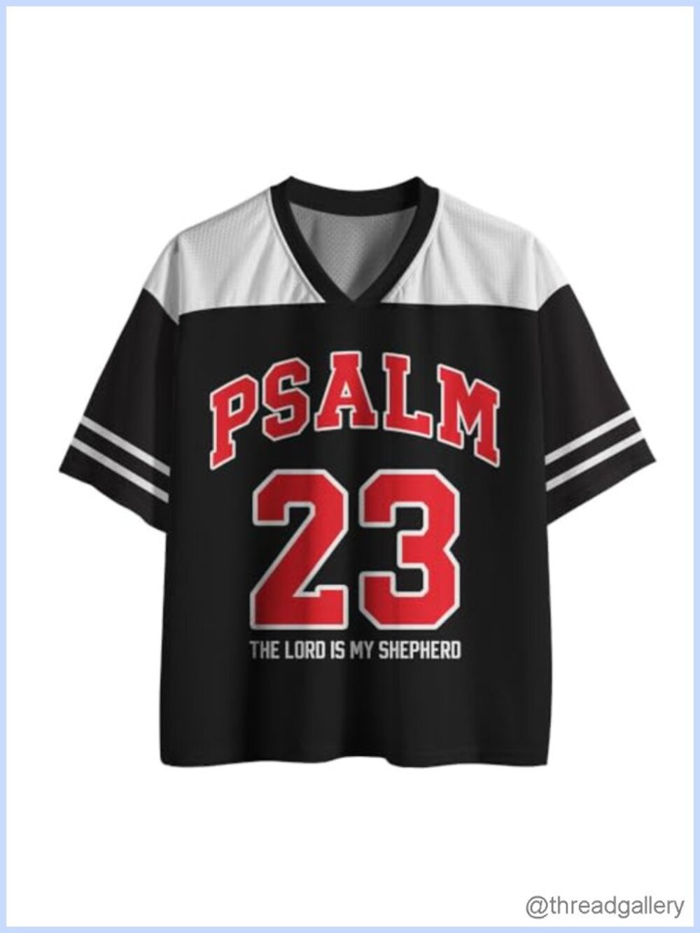 Oversized Christian Graphic Jersey Tee Psalm Mesh Novelty Top